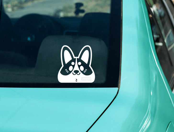 Peeking Corgi Vinyl Decal