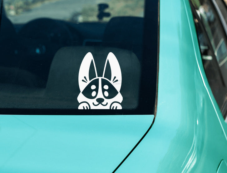 Peeking Corgi Vinyl Decal