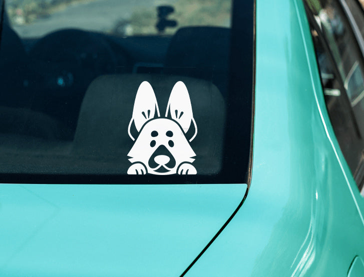 Peeking German Shepherd Vinyl Decal