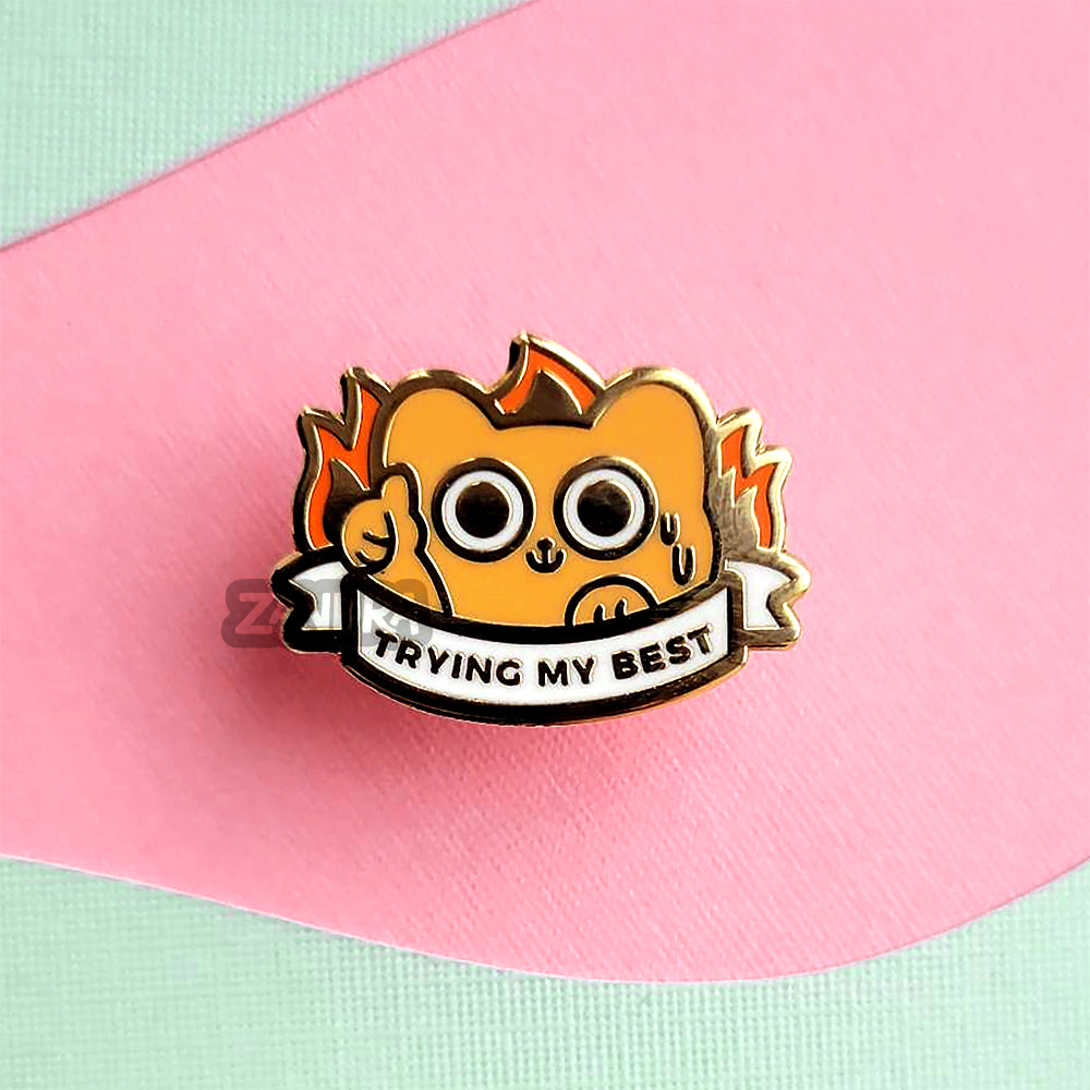 Trying My Best Cat Mini Enamel Pin
