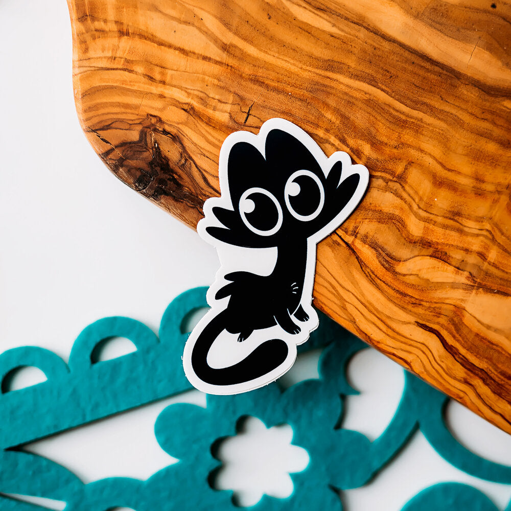 Sitting Black Cat Vinyl Sticker