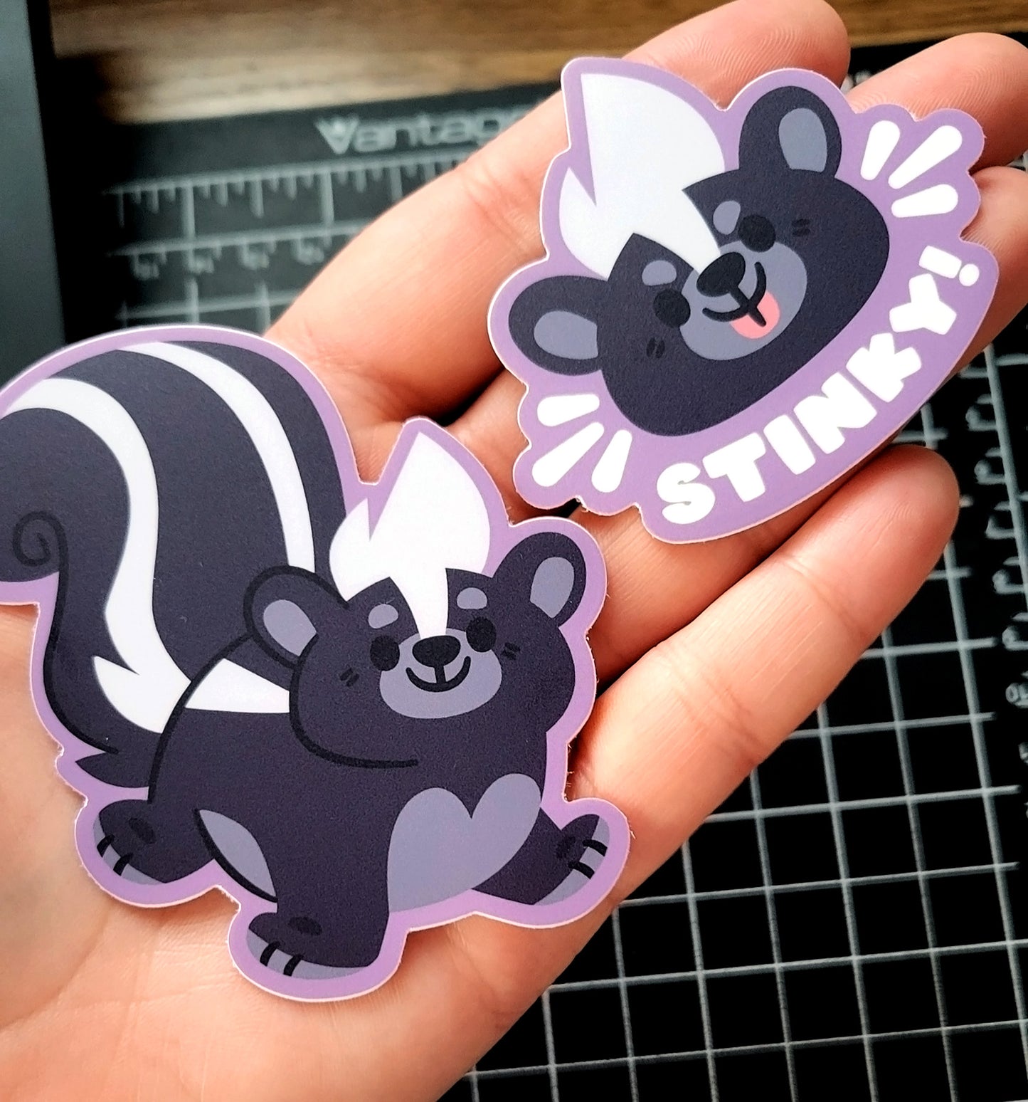 Happy Skunk Vinyl Sticker