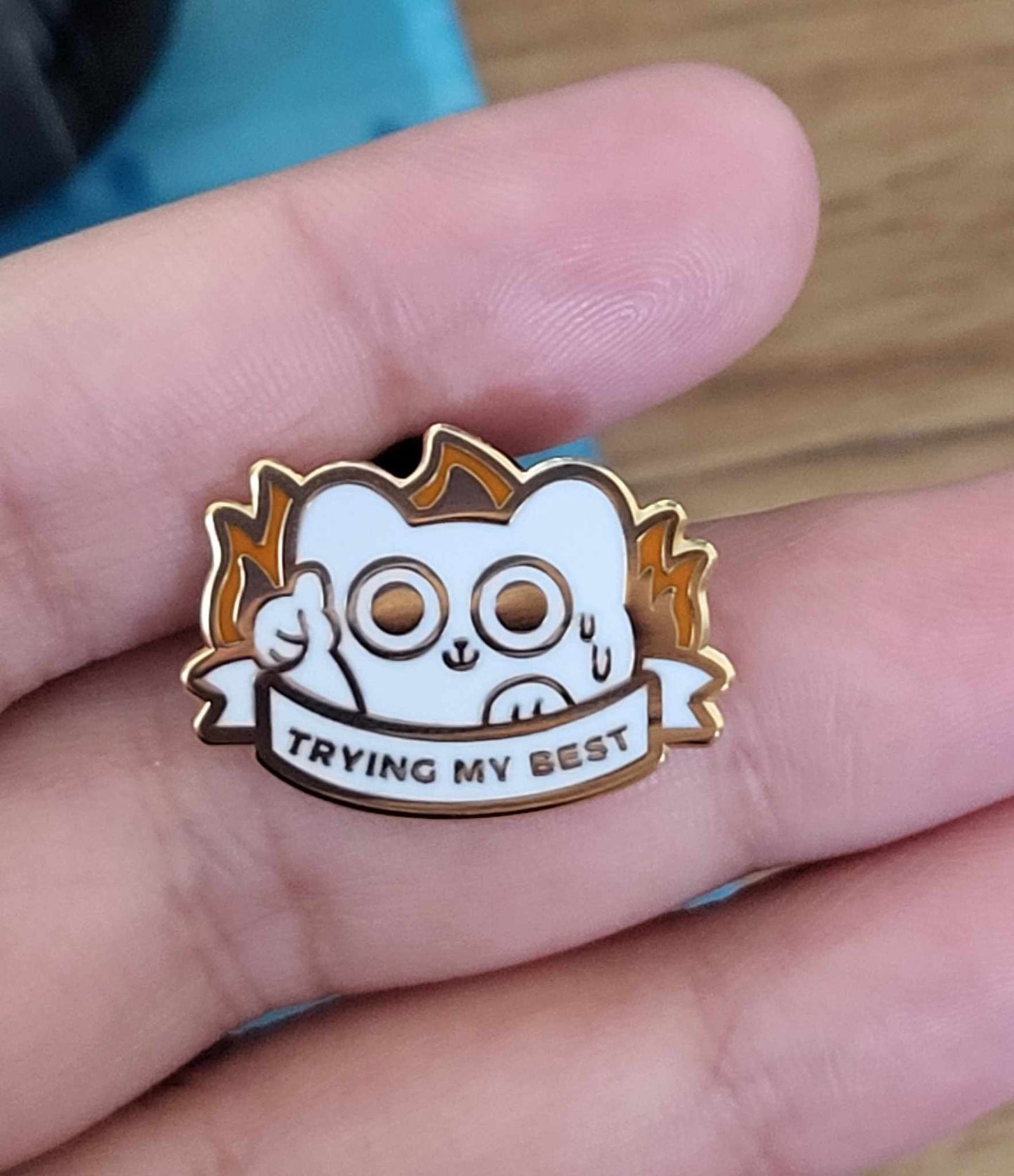 Trying My Best Cat Mini Enamel Pin