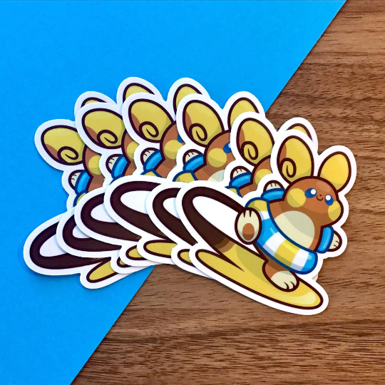 Surfing Mouse Vinyl Sticker