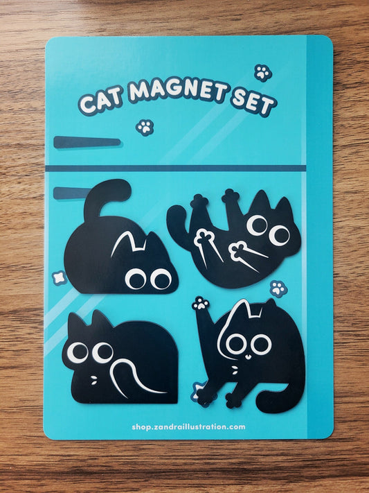 Black Cat Mini Magnet Set