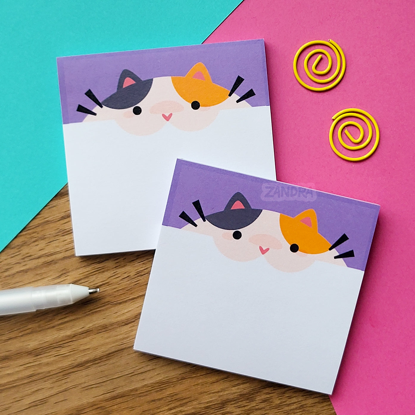 Chomp Calico Cat Post-It® Sticky Note Pad