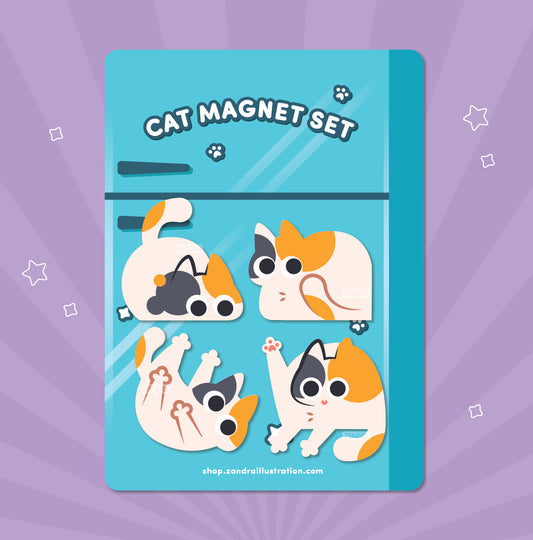 Calico Cat Mini Magnet Set