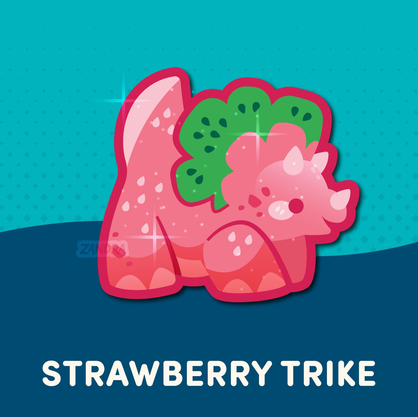 Dinosaur Fruits Glitter Vinyl Sticker