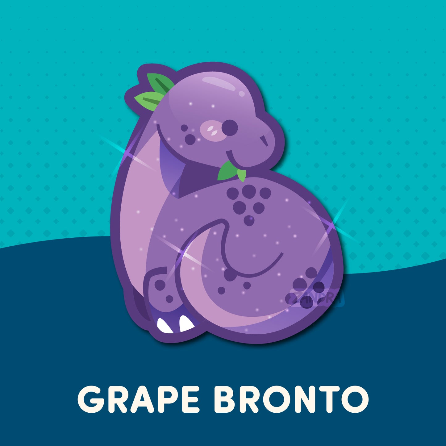 Dinosaur Fruits Glitter Vinyl Sticker