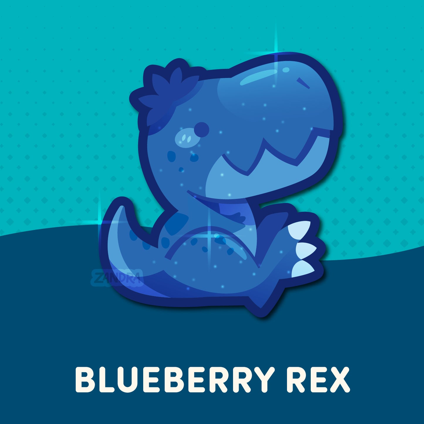 Dinosaur Fruits Glitter Vinyl Sticker