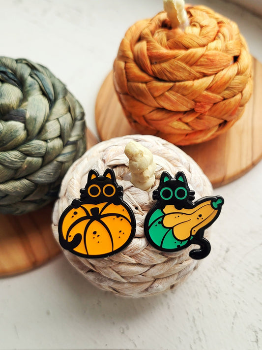 Gourd Cat Enamel Pin Set