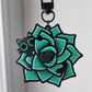 Succulent Cat Black Acrylic Keychain