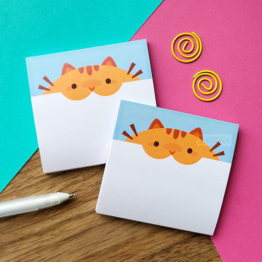 Chomp Orange Tabby Cat Post-It® Sticky Note Pad