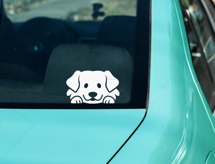 Peeking Golden Retriever Vinyl Decal