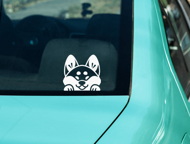 Peeking Shiba Inu Vinyl Decal