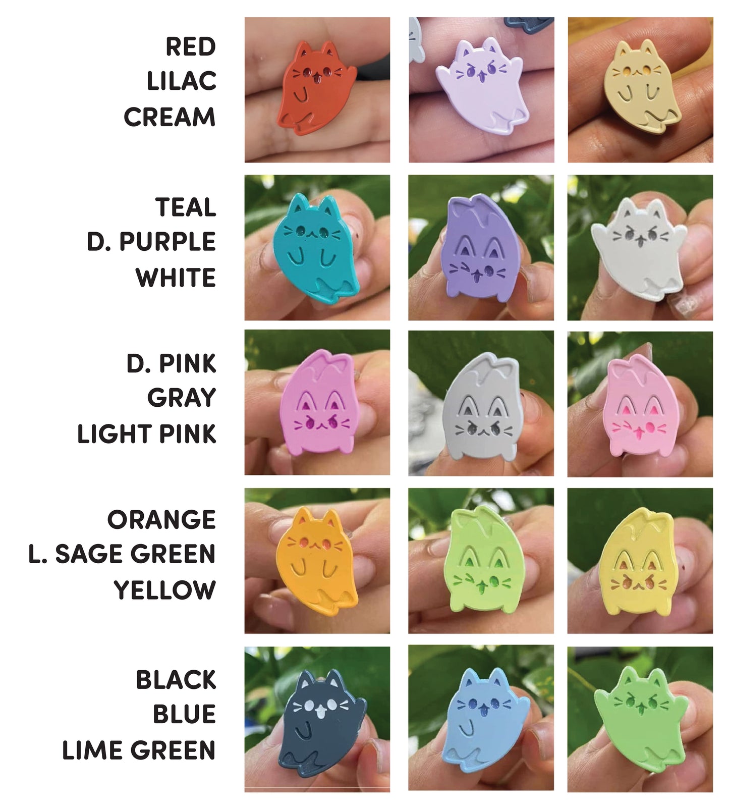 Rainbow Ghost Cat Mini Dyed Enamel Enamel Pins