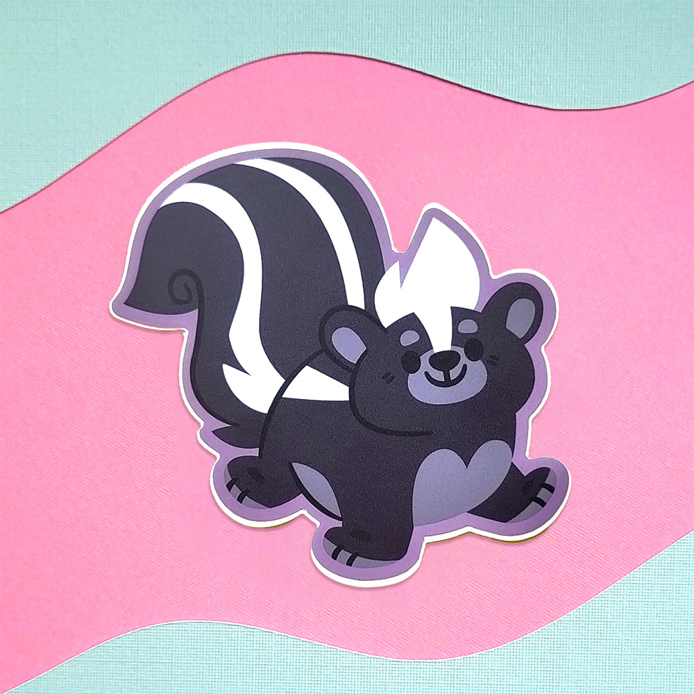 Skunk Sticker Happy Skunk Vinyl Sticker – Zandra Illustration