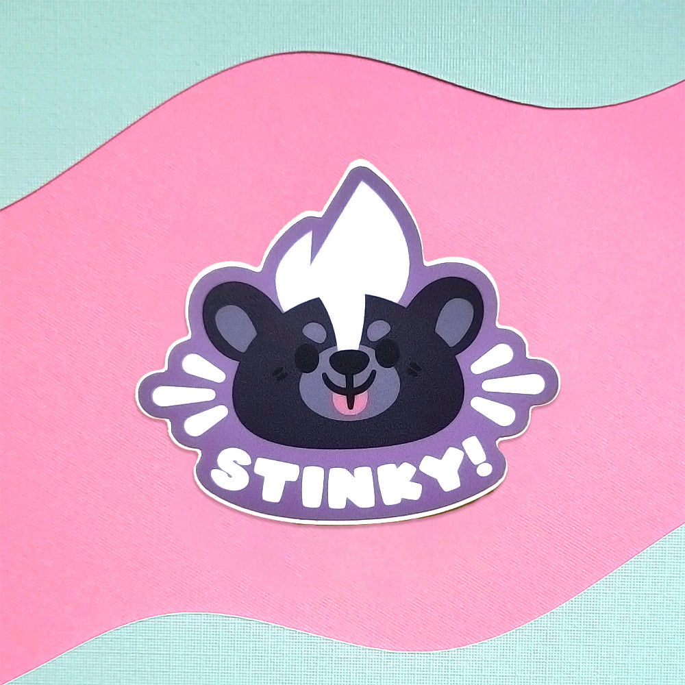 Skunk Sticker Stinky Little Skunk Vinyl Sticker – Zandra Illustration