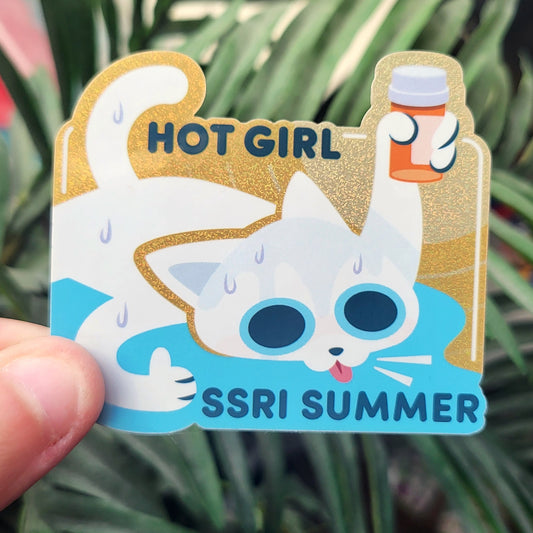 Hot Girl (SSRI) Summer Glitter Vinyl Sticker
