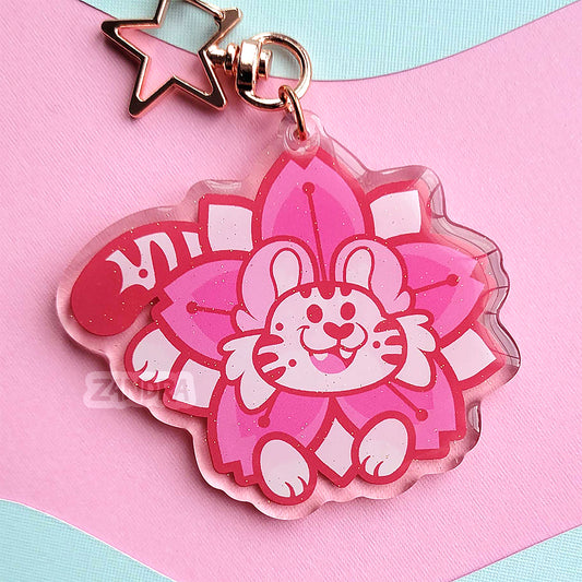 Cherry Blossom Tiger Keychain