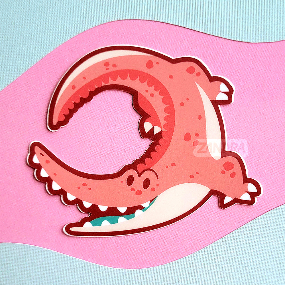 Happy Crocodile Vinyl Sticker