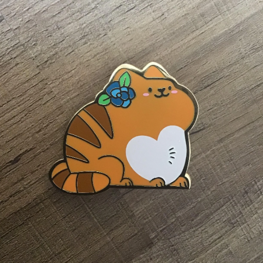 Pudgy Tabby Cat Enamel Pin