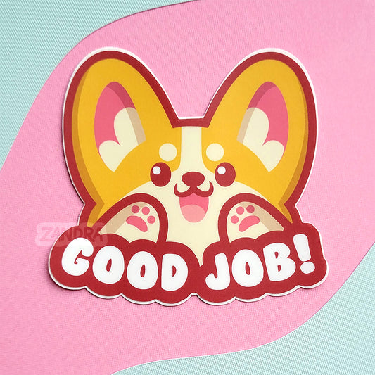 Good Job Corgi Vinyl Sticker