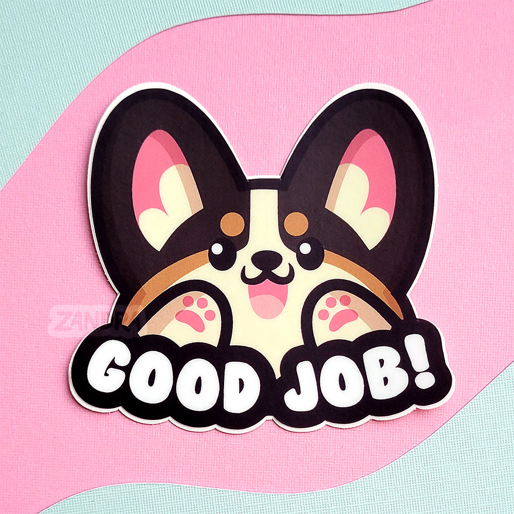 Good Job Corgi Vinyl Sticker
