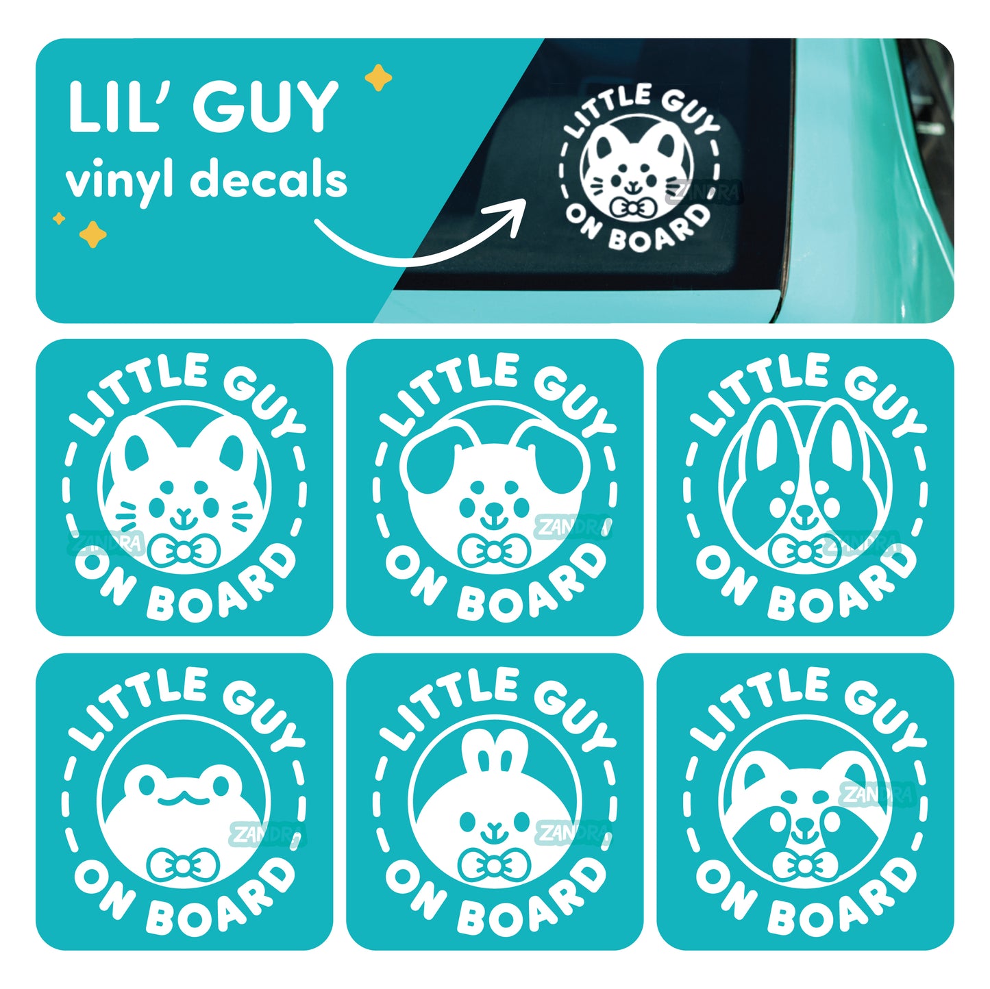 Cat Little Guy On Board Vinyl Decal