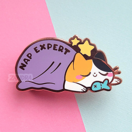 Nap Expert Cat Enamel Pin