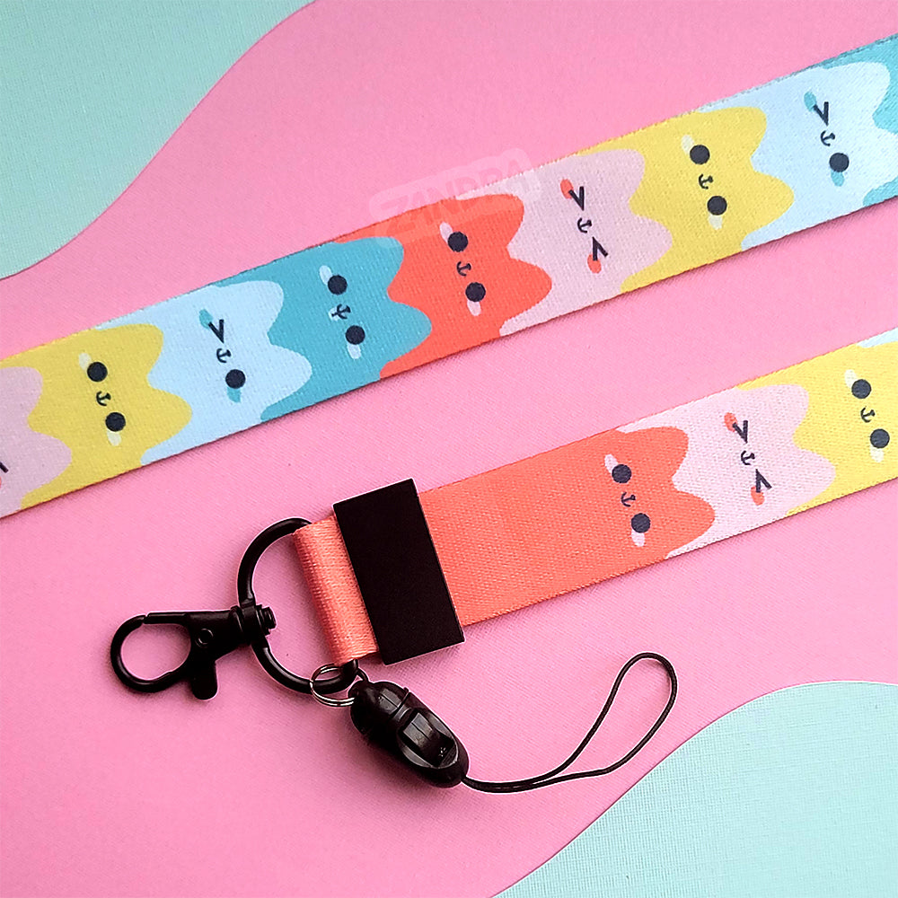 Off-Color Orange & Mint Cat Lanyard