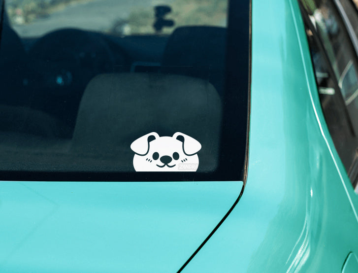 Peeking Dog Vinyl Decal