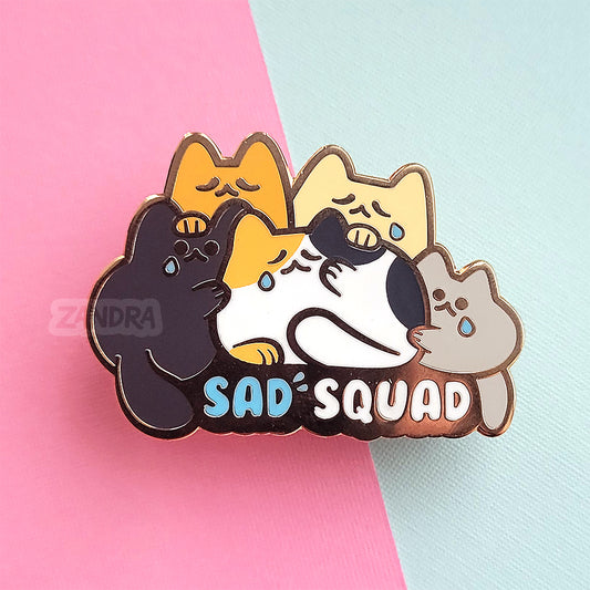 Sad Squad Cat Enamel Pin