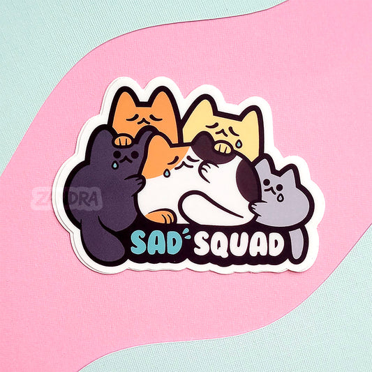 Sad Squad Cat Vinyl Sticker