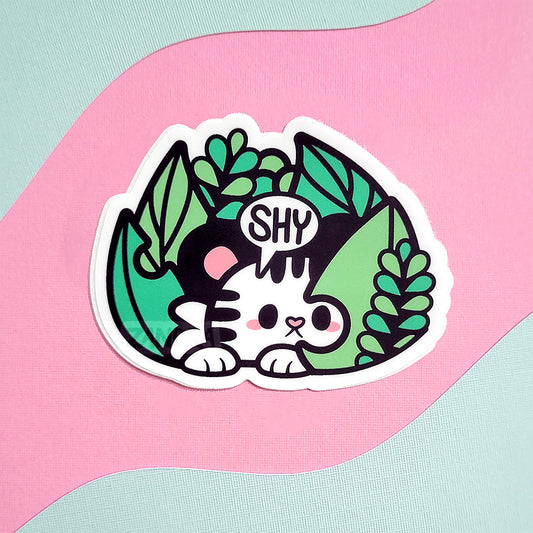 Shy Tiger Vinyl Sticker