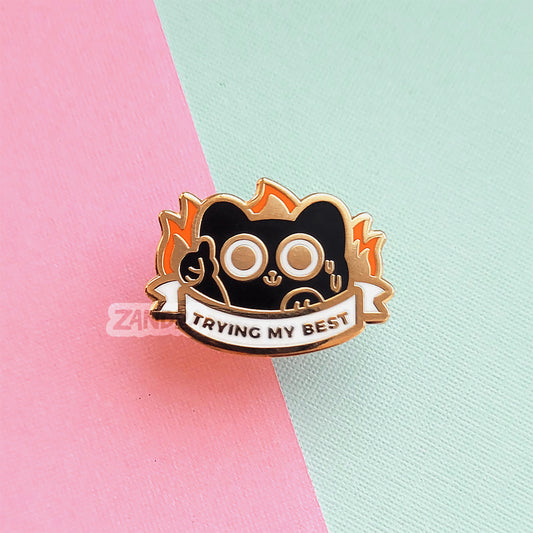 Trying My Best Cat Mini Enamel Pin