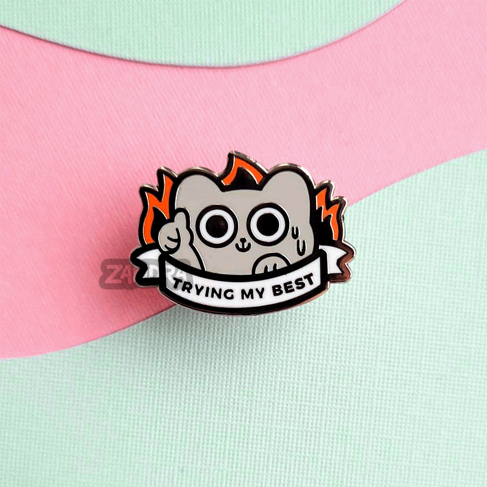 Trying My Best Cat Mini Enamel Pin