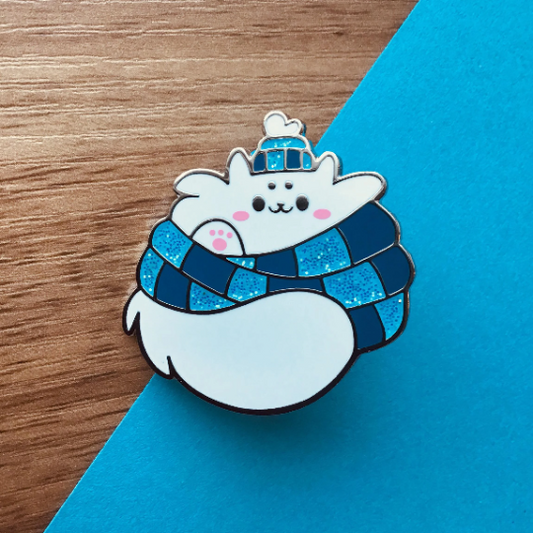 Winter Cat Enamel Pin