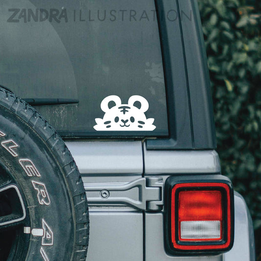 Peeking Tiger Vinyl Decal