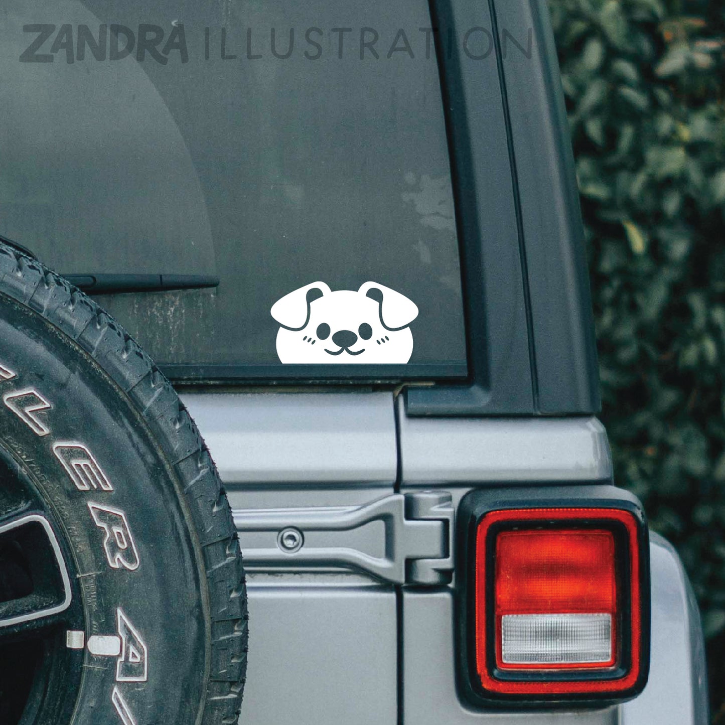 Peeking Dog Vinyl Decal