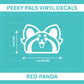 Peeking Red Panda Vinyl Decal