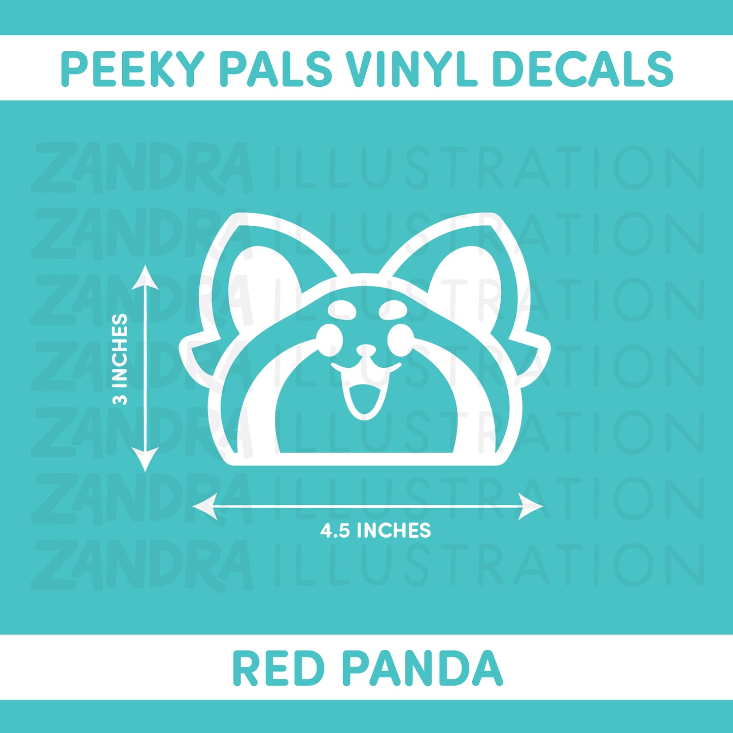 Peeking Red Panda Vinyl Decal