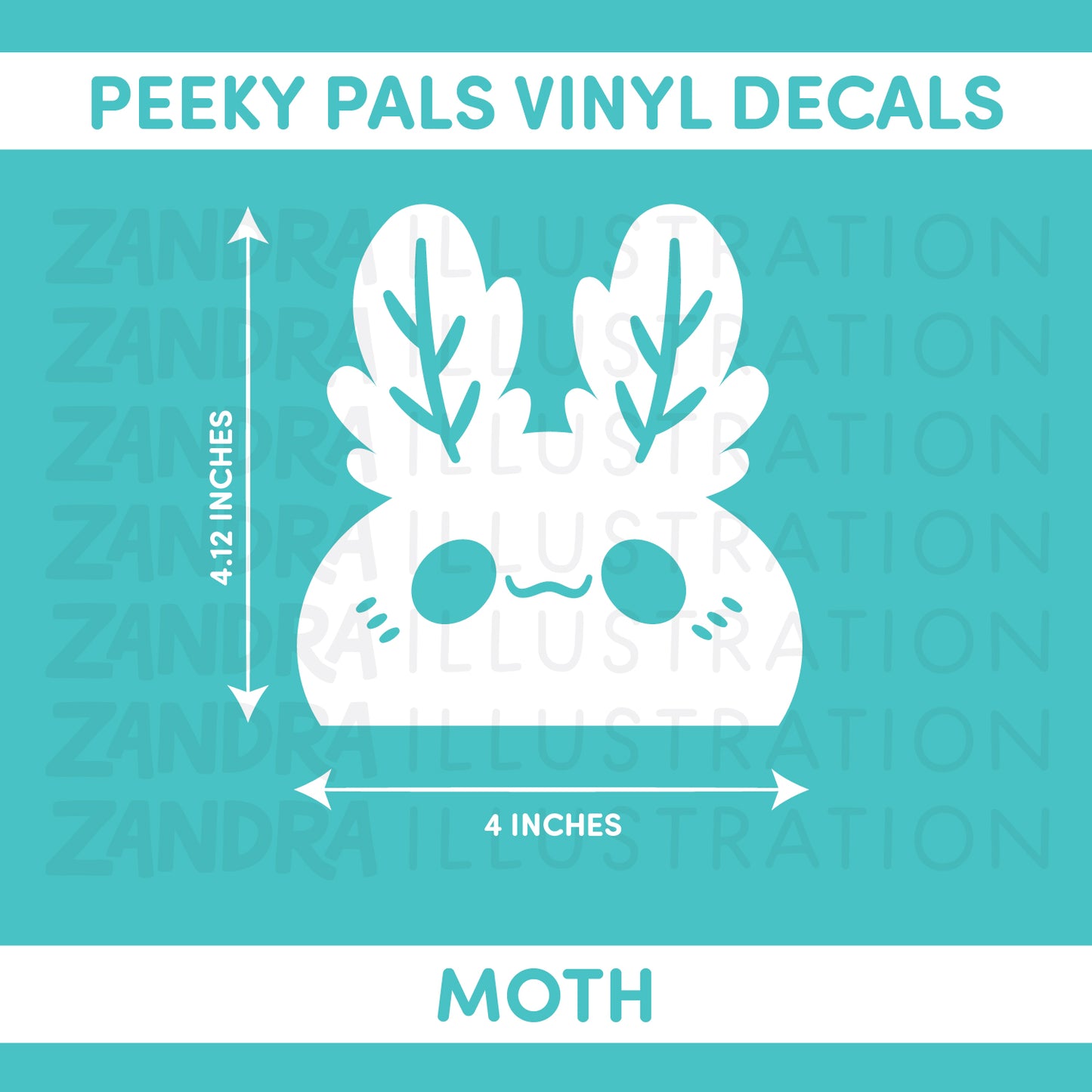 Peeking Moth Vinyl Decal