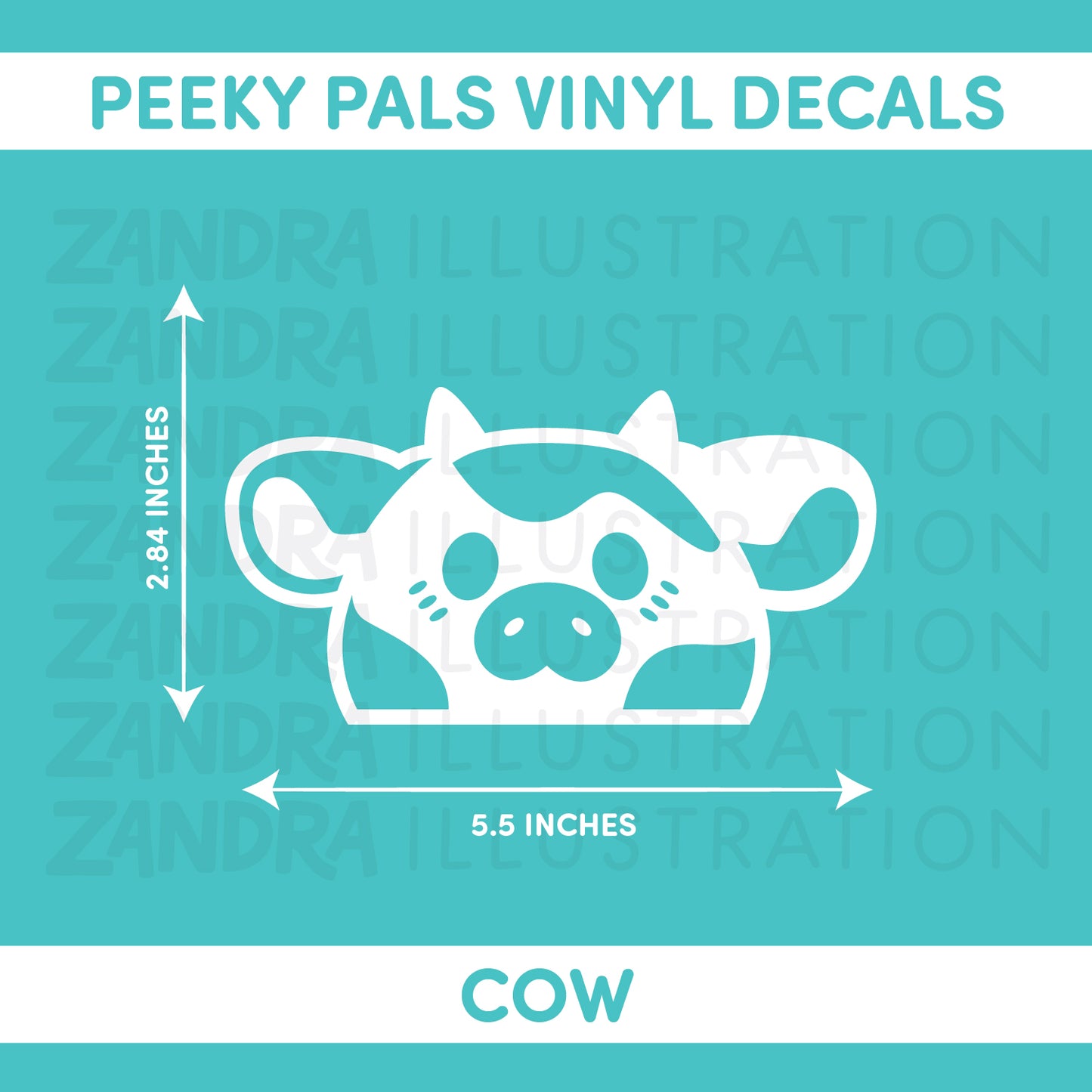 Peeking Cow Vinyl Decal