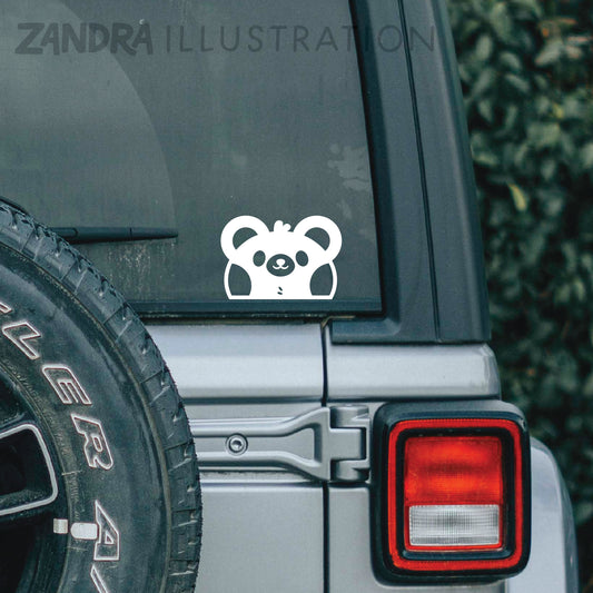 Peeking Bear Vinyl Decal