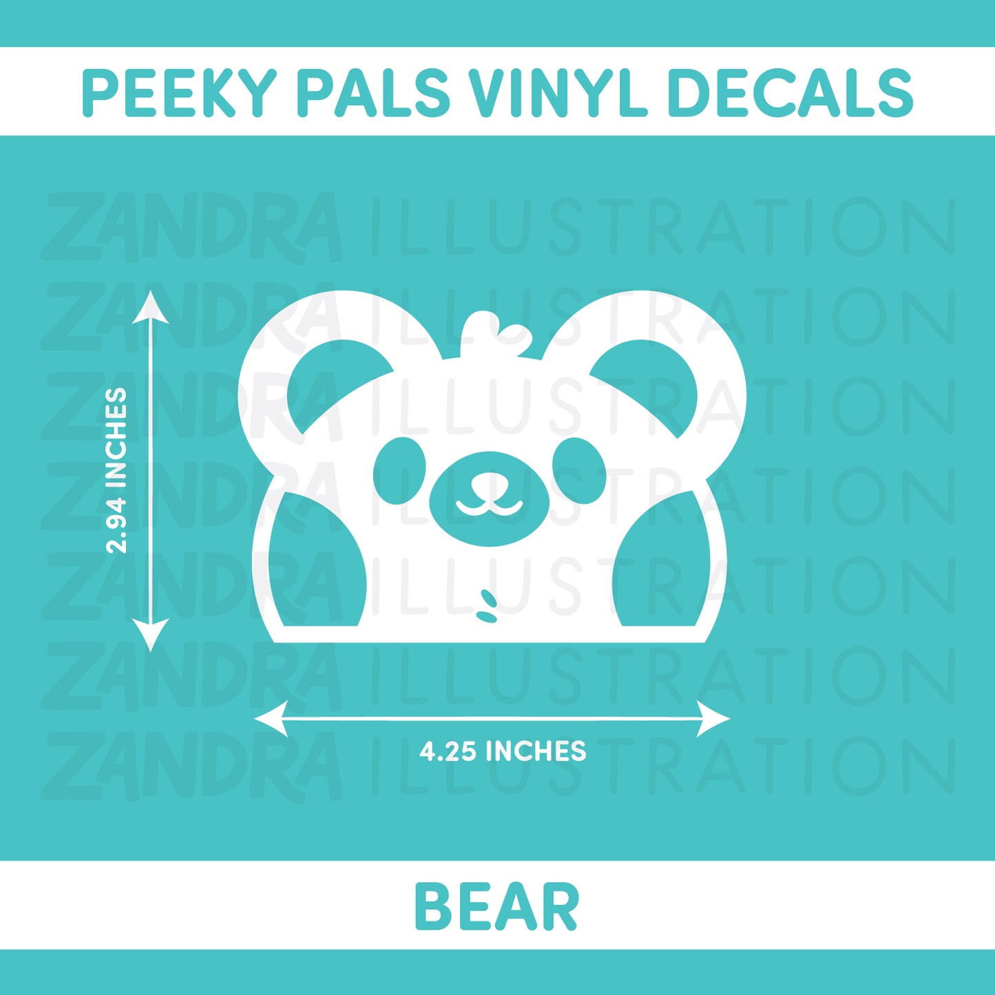 Peeking Bear Vinyl Decal