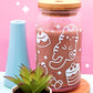 Pastry Cats Glass Cup with Bamboo Lid (US ONLY)