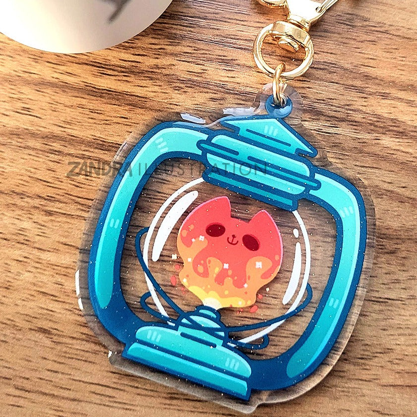 Cat Lantern Keychain