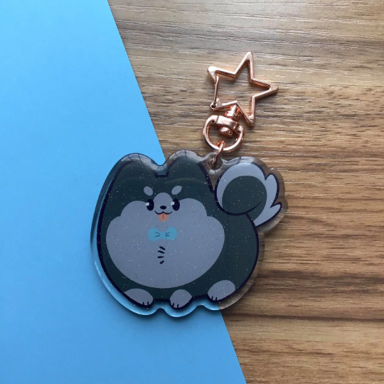 Dapper Pomeranian Keychain