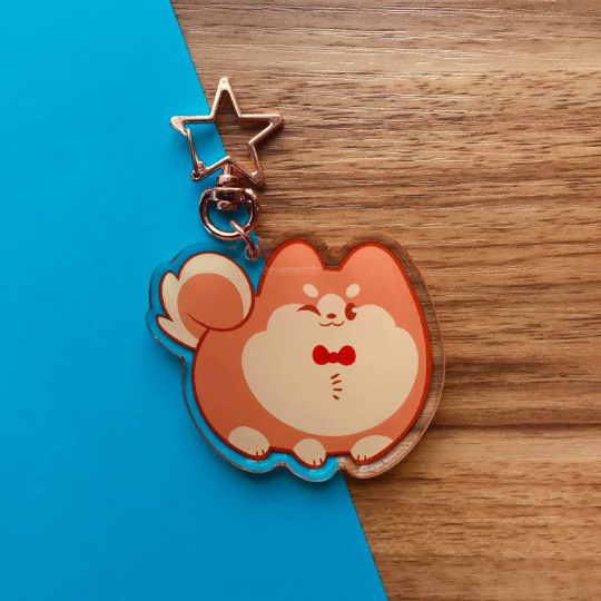 Dapper Pomeranian Keychain